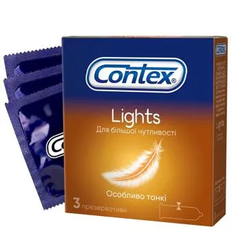 Презервативи Contex Lights латексні з силіконовою змазкою особливо тонкі 3шт - Фото 3