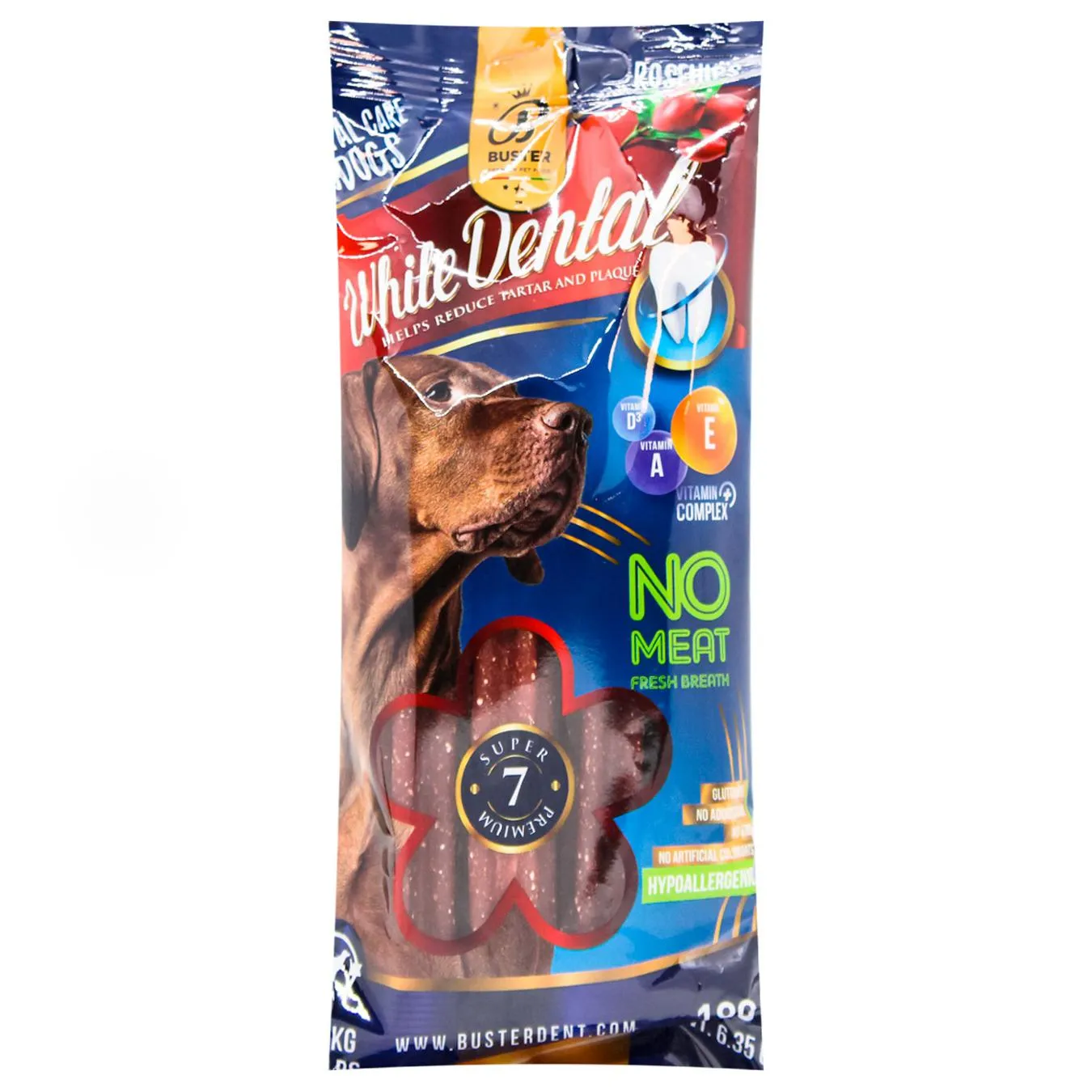 Ласощі для собак Buster Шипшинові з кукурудзою зубні палички 180г - Фото 3