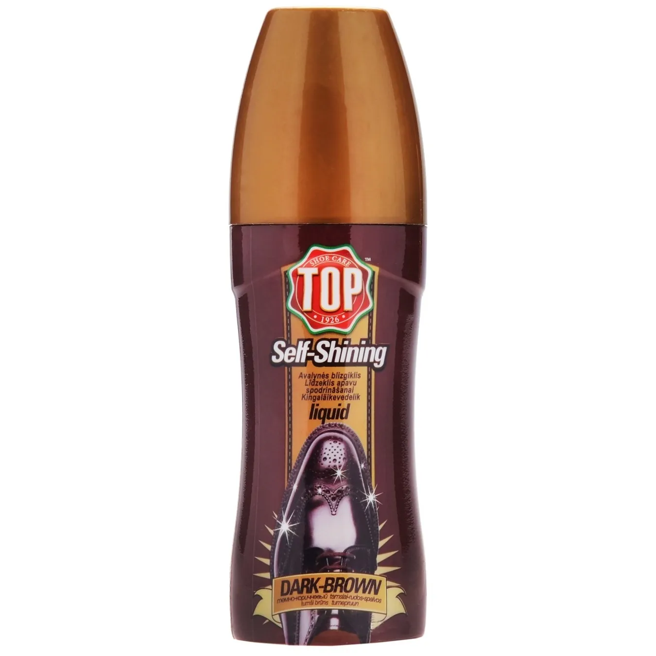 Крем TOP для взуття рідкий темно-коричневий 75мл - Фото 1