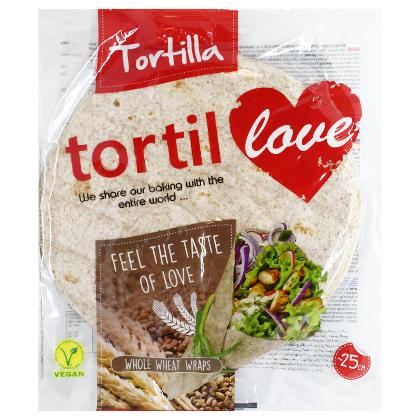 Тортилья Tortillove з цільнозернового борошна 25см 4шт 240г - Фото 1