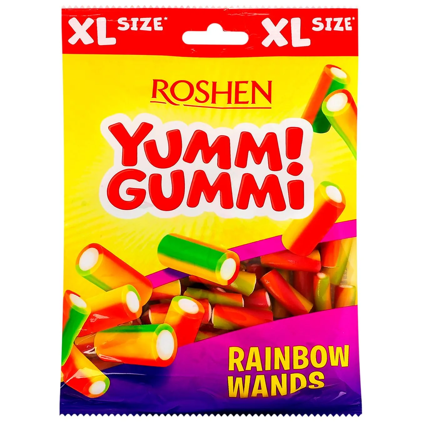 Цукерки Рошен Yummi Gummi Rainbow Wands желейні 165г - Фото 1