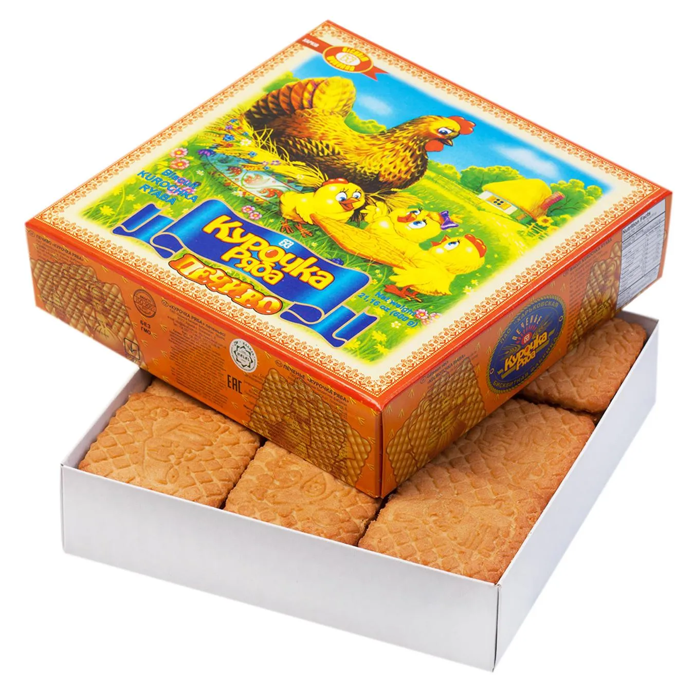 Печиво Бісквіт-Шоколад Курочка ряба здобне 600г - Фото 1