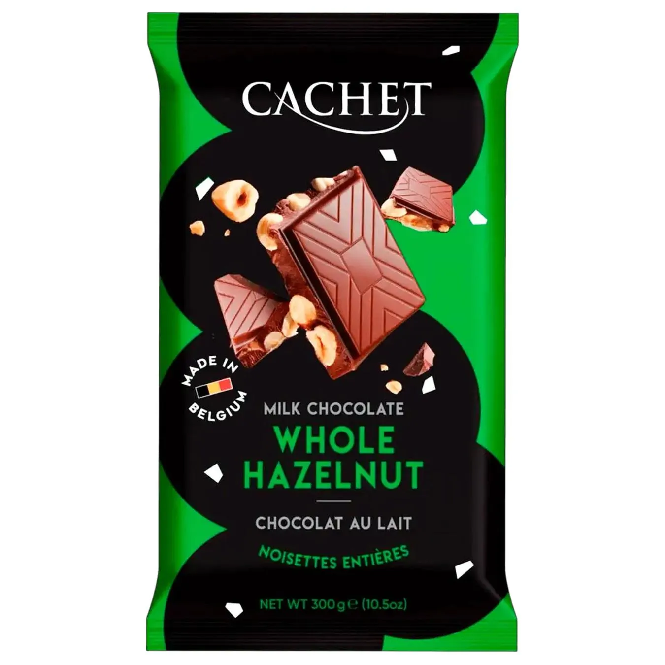 Шоколад Cachet молочний з лісовими горіхами 300г - Фото 1