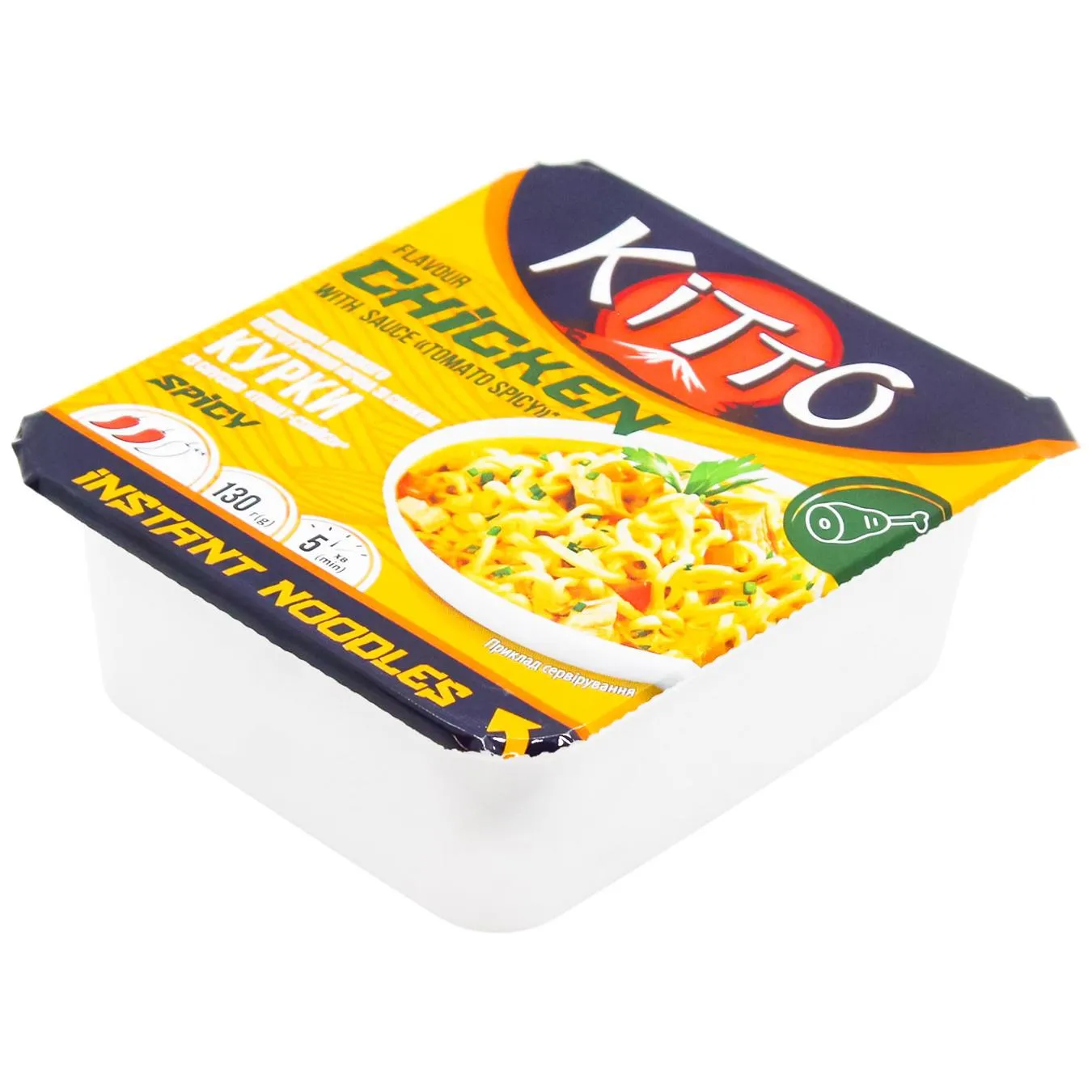 Локшина Kitto зі смаком курки із томатним соусом Томат-спайсі гостра 130г - Фото 3