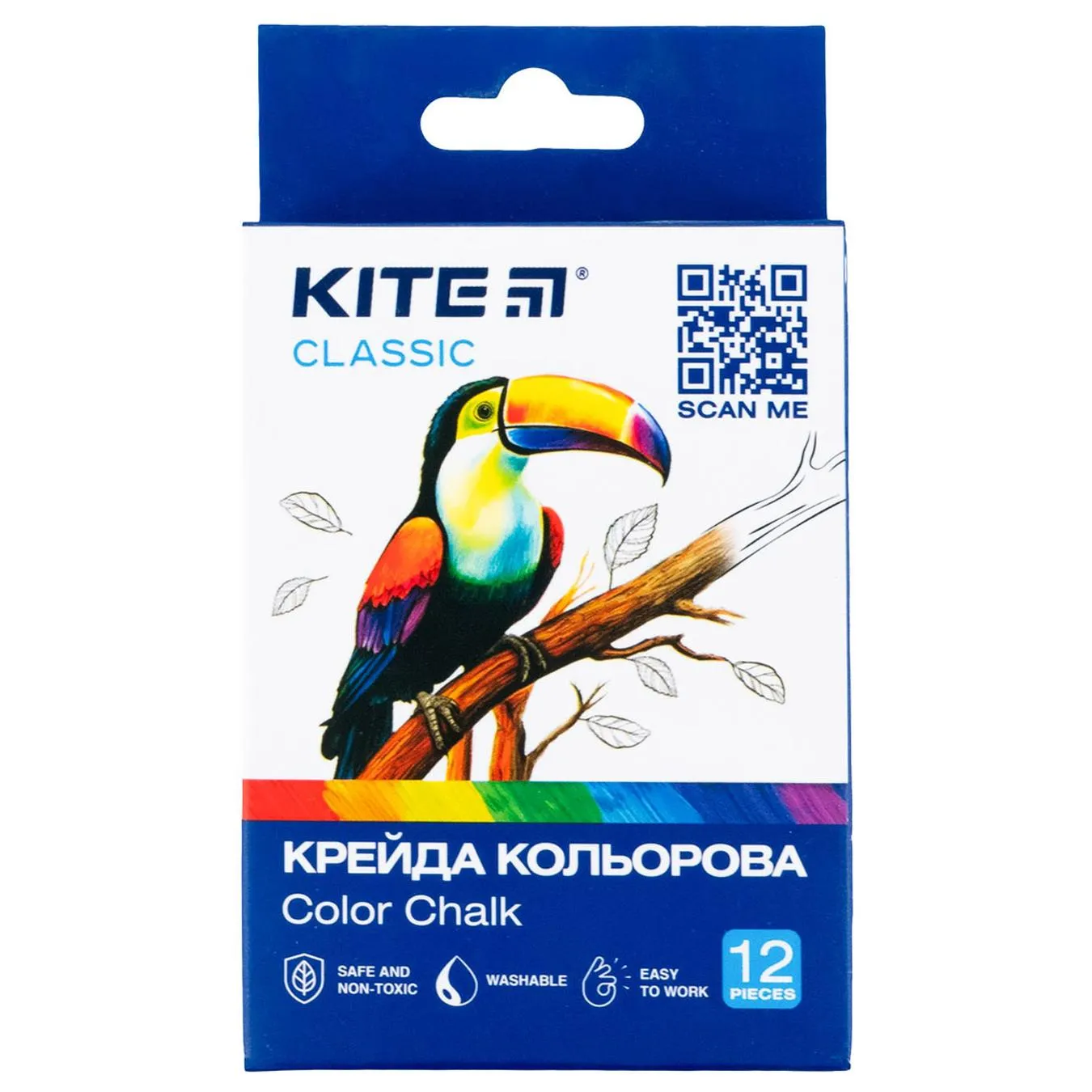 Крейда Kite Classic кольорова 12шт - Фото 1