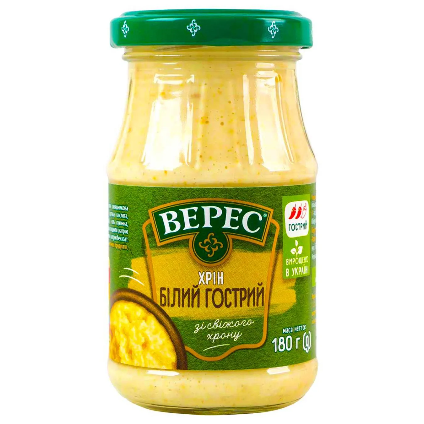 Хрін Верес Білий гострий 180г - Фото 1