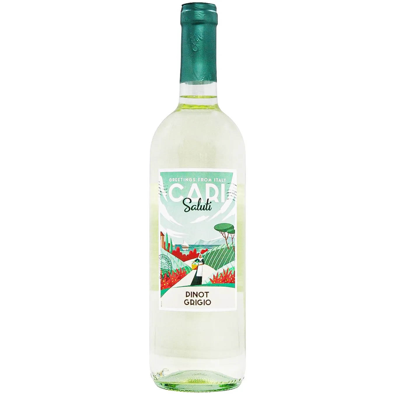 Вино Cari Saluti Pinot Grigio біле сухе 10,5% 0,75л - Фото 1