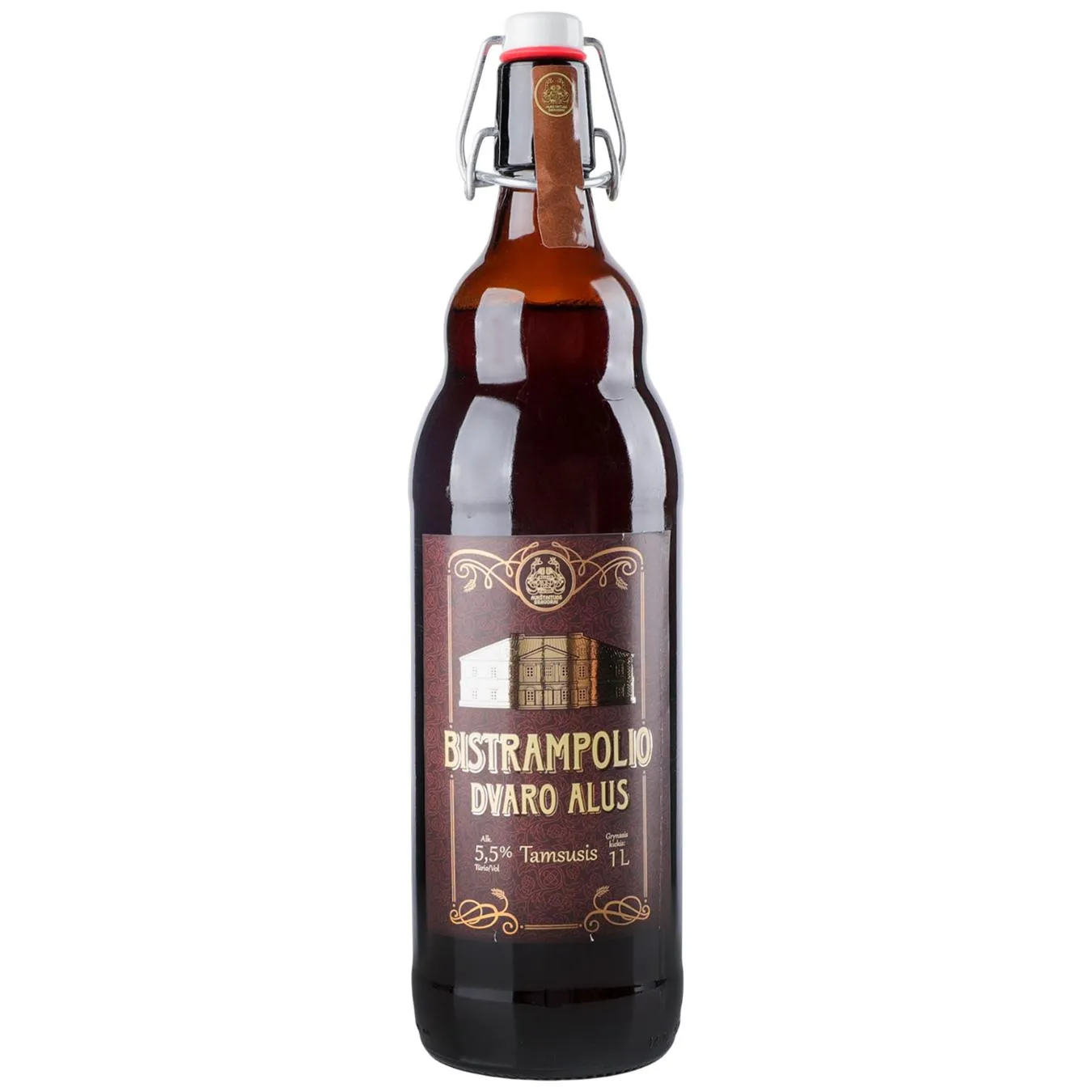 Пиво Bistrampolio Dvaro Alus Tamsusis темне нефільтроване 5,5% 1л - Фото 1
