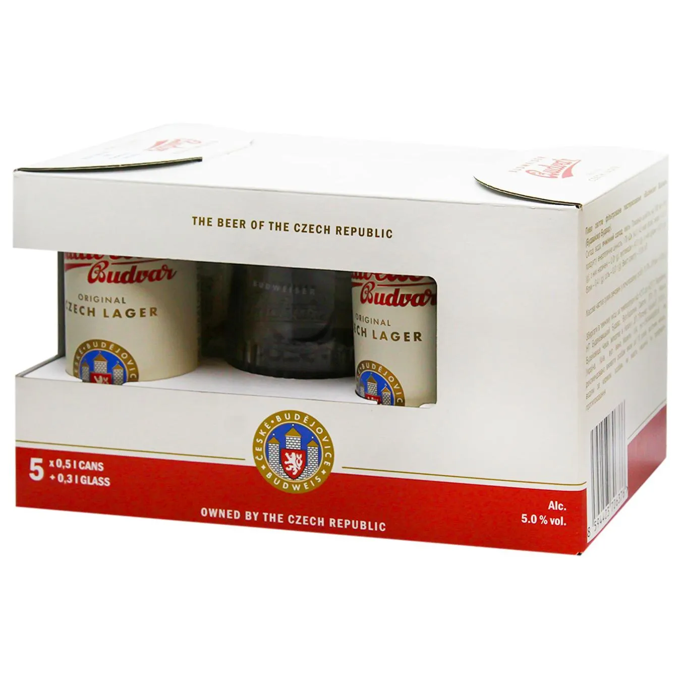 Подарунковий набiр пиво Budweiser Budvar original 5%ал з/б*0.5л+ - Фото 1