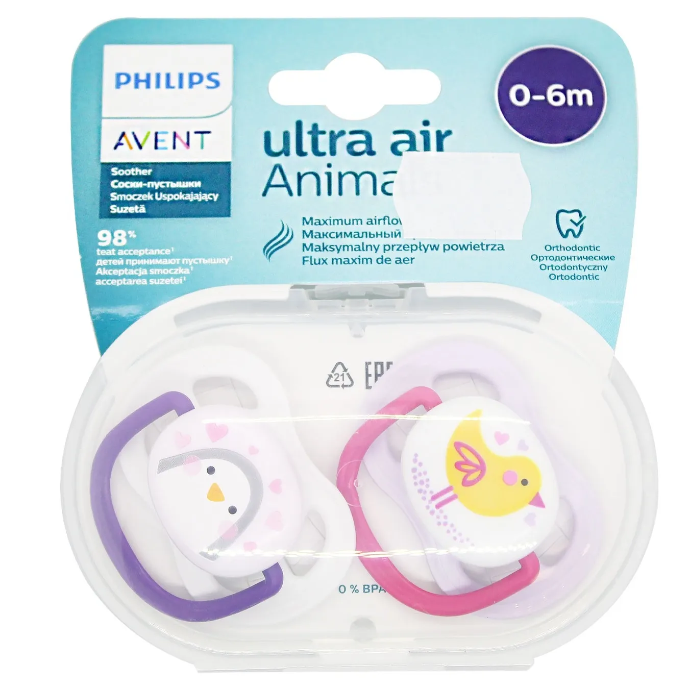 Пустушка Avent Animal 0-6міс - Фото 1