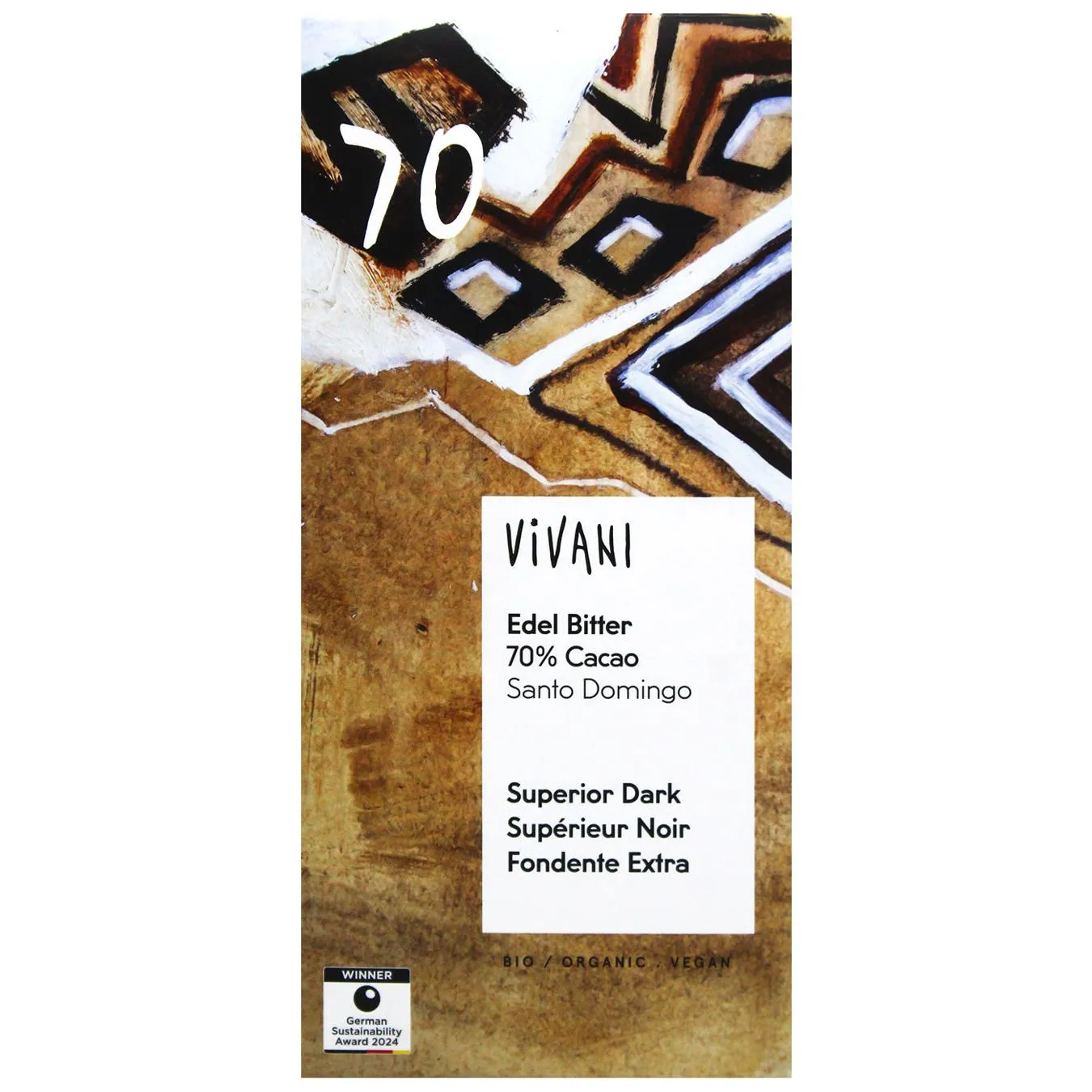 Шоколад темний Vivani органічний 70% 80г - Фото 1