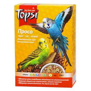 Корм для хвилястих папуг Topsi Просо 550г - Photo 1