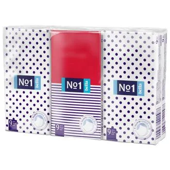 Хустинки носові Bella №1 4-шарові 9шт 6 пачок - Фото 1