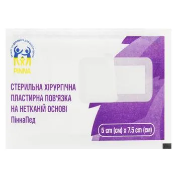 Пов'язка пластирна Pinna ПіннаПед стерильна хірургічна на нетканій основі 5х7,5см - Photo 1