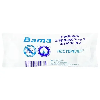 Вата медична гігроскопічна гігієнічна нестерильна 25г - Photo 1