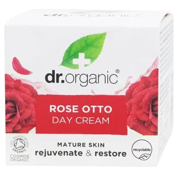 Крем для обличчя Dr.Organic Омолодження та відновлення з олією троянди отто денний 50мл - Фото 1