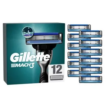 Картриджи для гоління Gillette Mach 3 змінні 12шт - Фото 1