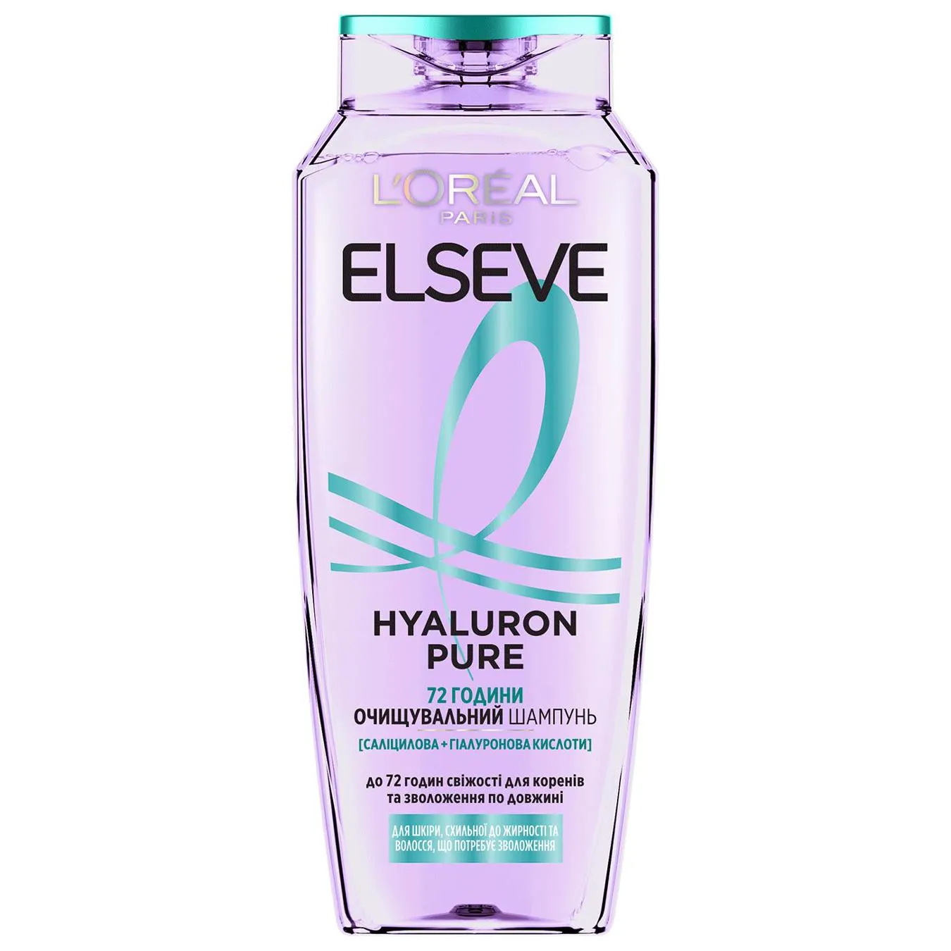 Шампунь L'Oreal Paris Elseve Hyaluron Pure Очищувальний для жирного волосся 400мл - Фото 1