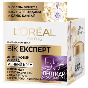 Крем для обличчя L'Oreal Paris Вік Експерт Тріо актив 55+ денний 50мл - Фото 1