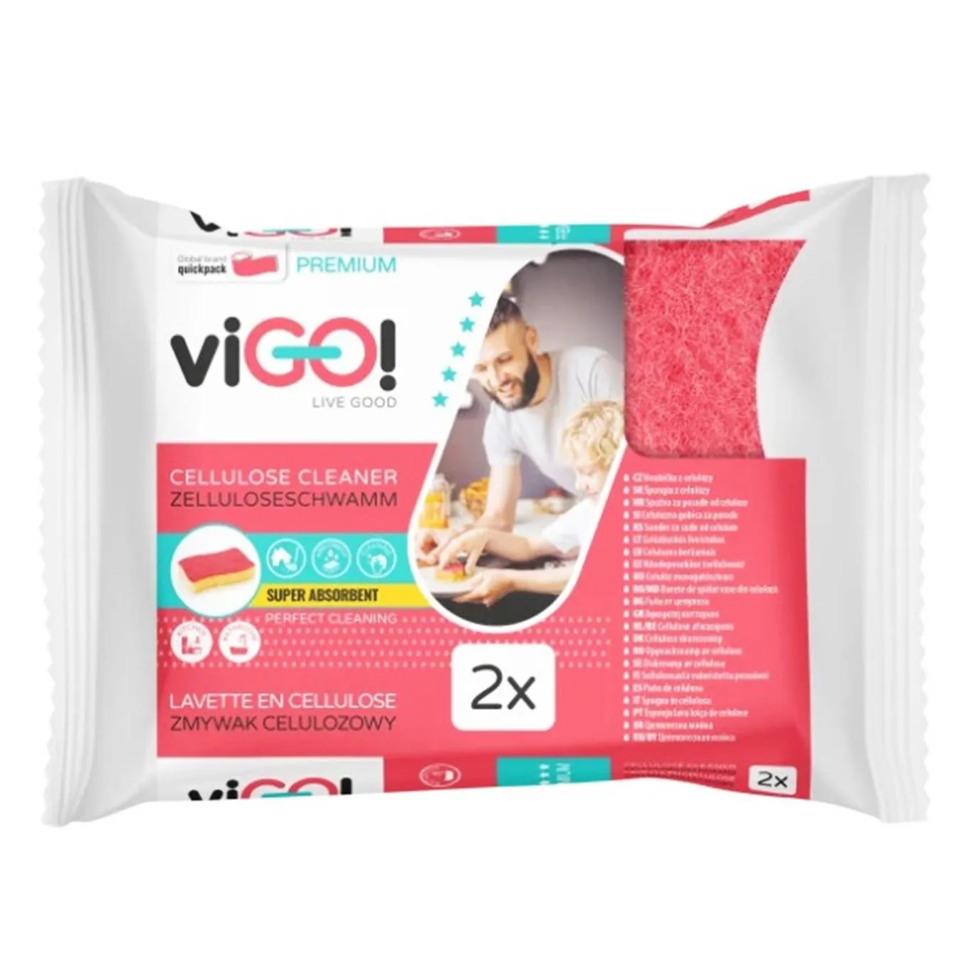 Губка-спіраль целюлозна преміум viGO 2шт - Фото 1