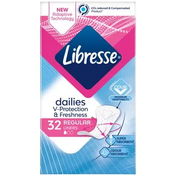Прокладки щоденні Libresse Dailies Fresh&Protect Regular 32шт - Фото 1