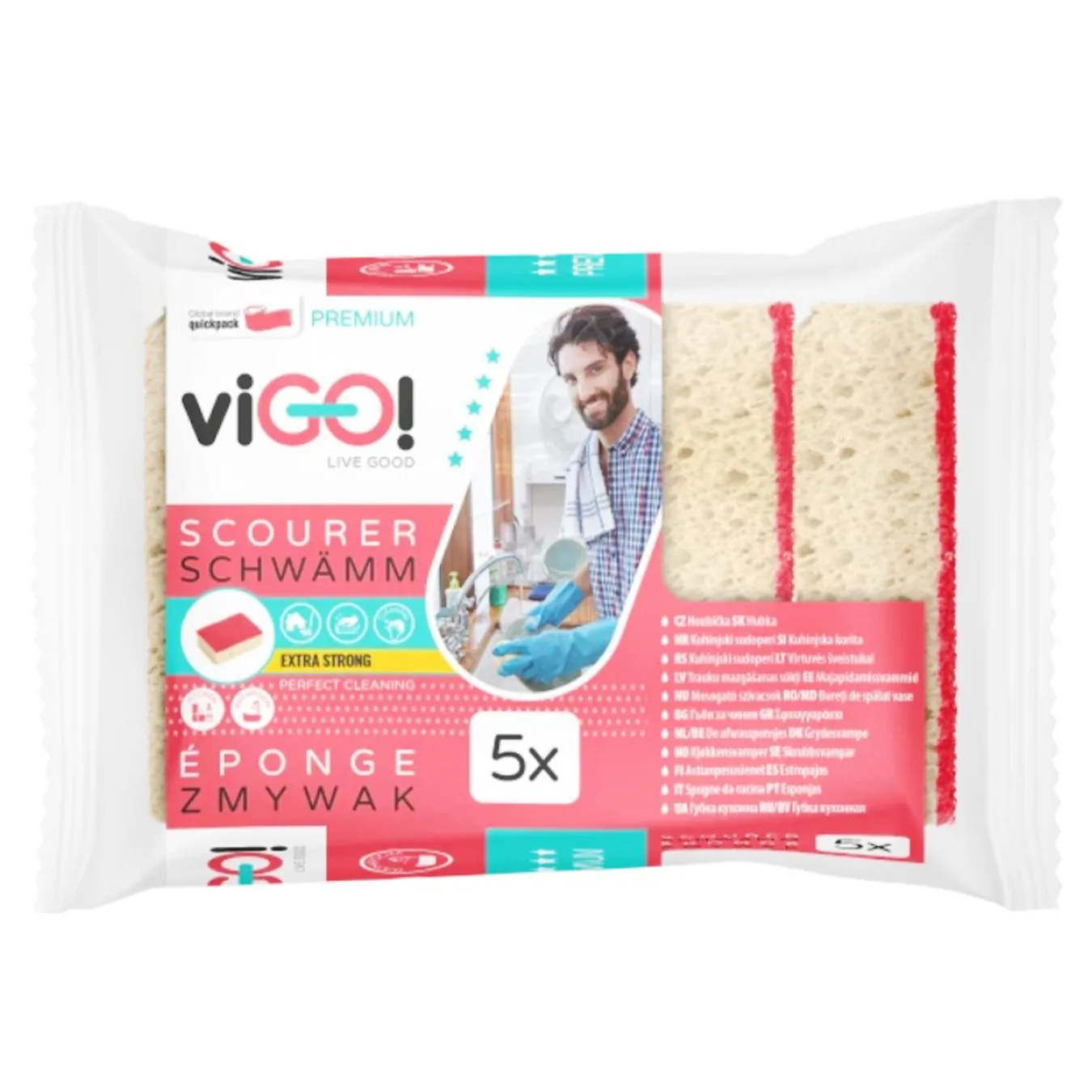 Губки кухонні viGO! Premium 5шт - Фото 1