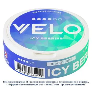 Паучі нікотиновмісні Velo Icy Berries класичний 20шт - Photo 1