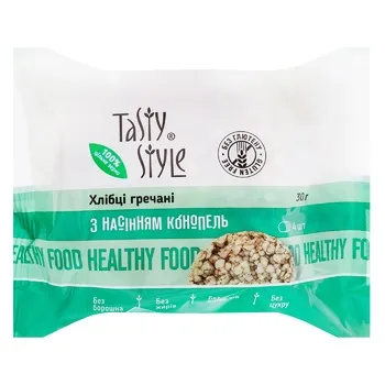 Хлібці Tasty Style гречані з насінням конопель 4шт 30г - Photo 1