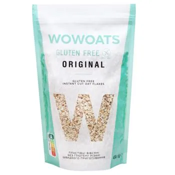 Пластівці вівсяні Добродія Wowoats Original різані без глютену 450г - Фото 1