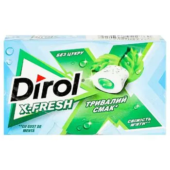 Жувальна гумка Dirol X-Fresh м'ятна свіжість 19,5г - Фото 1