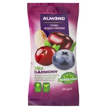 Суміш ягідно-горіхова Almond Mix Garmony 50г - Photo 1