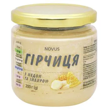 Гірчиця Novus з медом та імбиром 200г - Photo 1