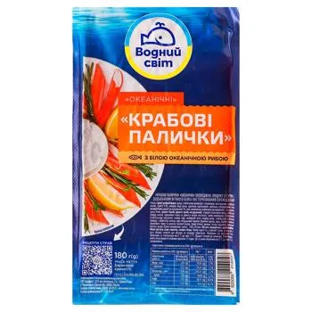 Крабові палички Водний Світ охолоджені 180г - Фото 1