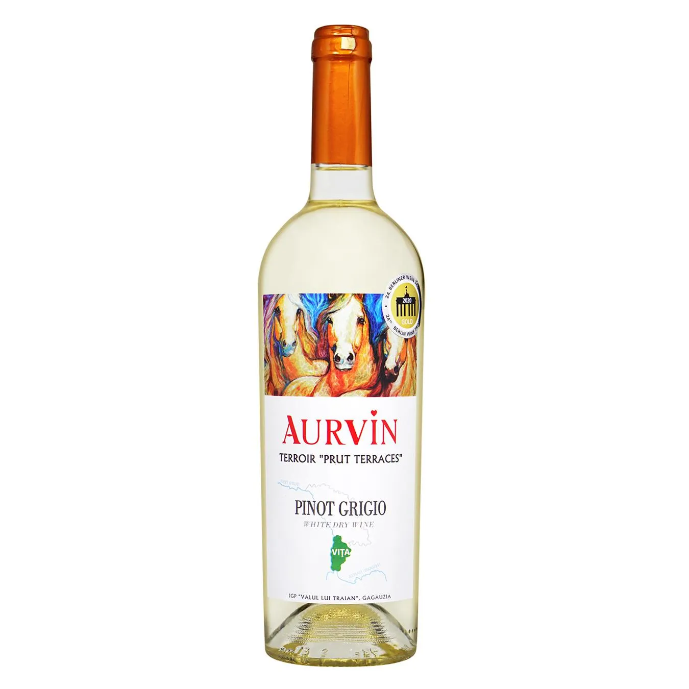 Вино Aurvin Pinot Grigio біле сухе 12,5% 0,75л - Фото 1