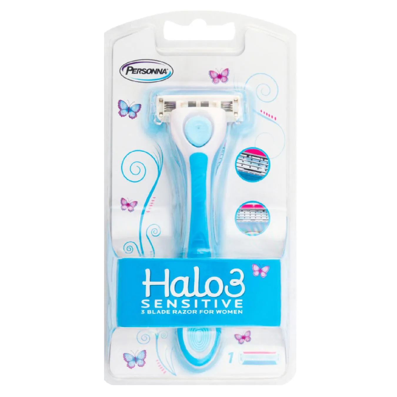 Станок для гоління Personna Halo3 Sensitive жіночий зі змінним картриджем - Фото 1