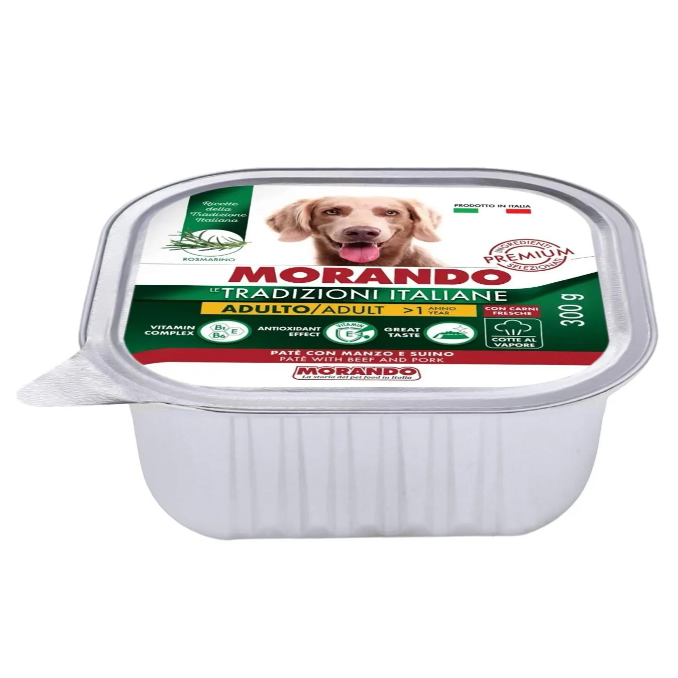 Корм консервований для собак беззерновий вологий Morando Tradizioni паштет із яловичиною та свининою 300г - Фото 1