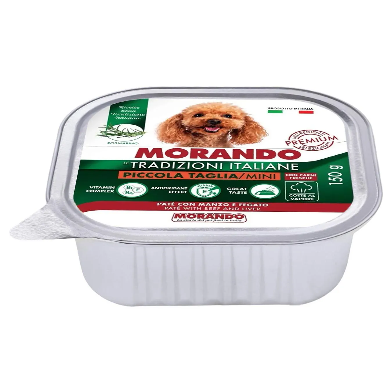Корм консервований для собак беззерновий вологий Morando Tradizioni паштет із яловичиною та печінкою 150г - Фото 1