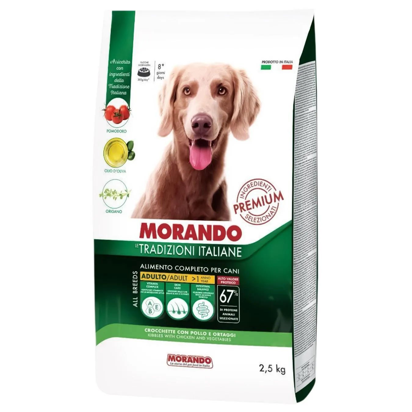 Корм консервований для собак середніх та великих порід Morando Tradizioni з куркою та овочами 2,5кг - Фото 1