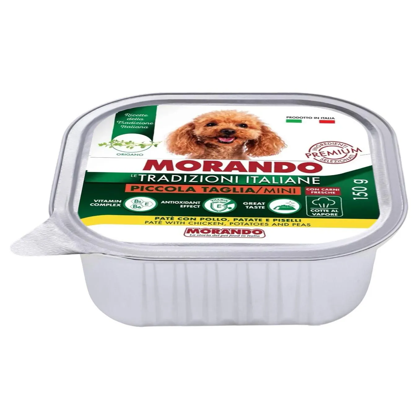 Корм вологий Morando Le Tradizioni Italiane з куркою, картоплею і горохом для собак 150г - Фото 1