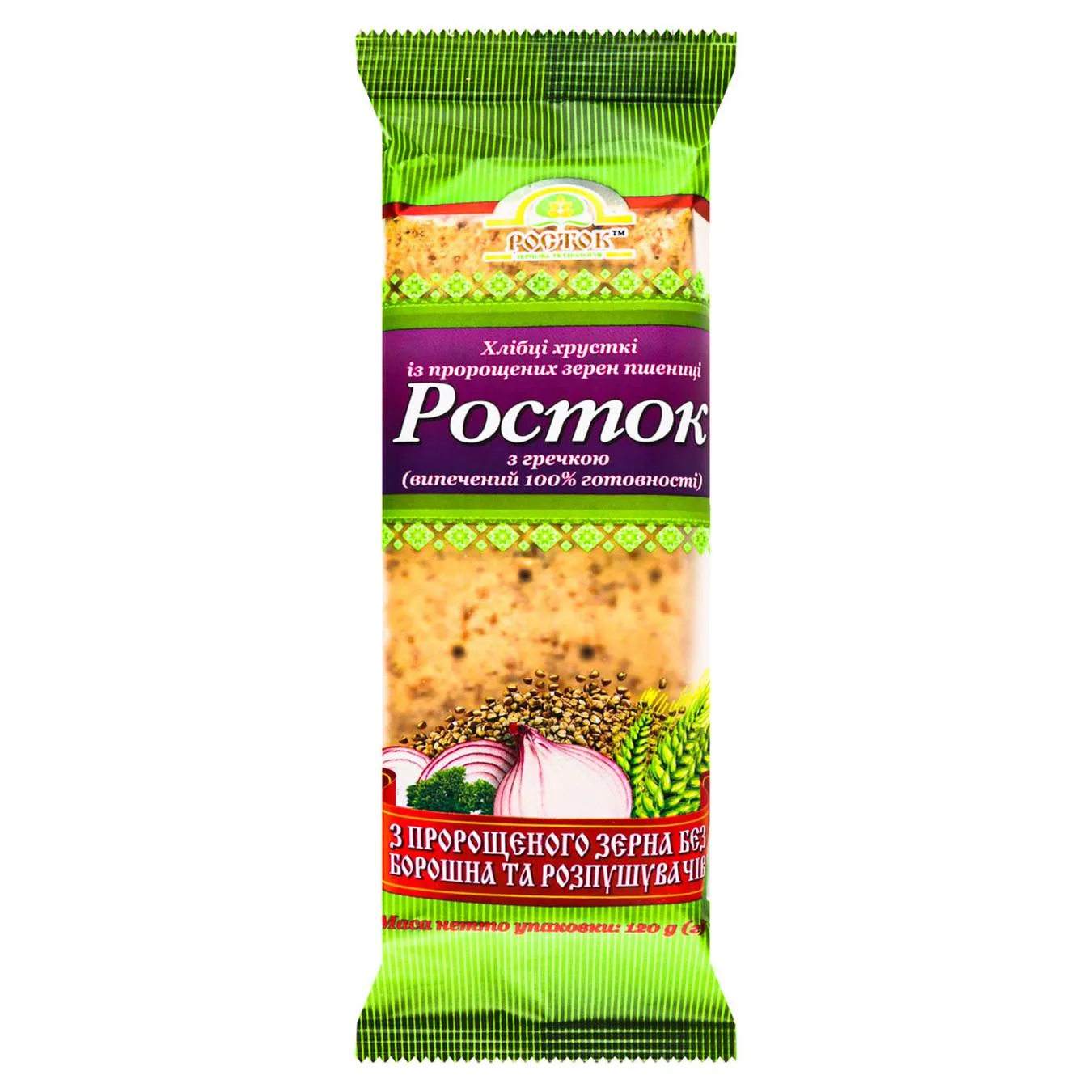 Хлібці УкрЕкоХліб Росток з пророщених зерен пшениці з гречкою 120г - Фото 3