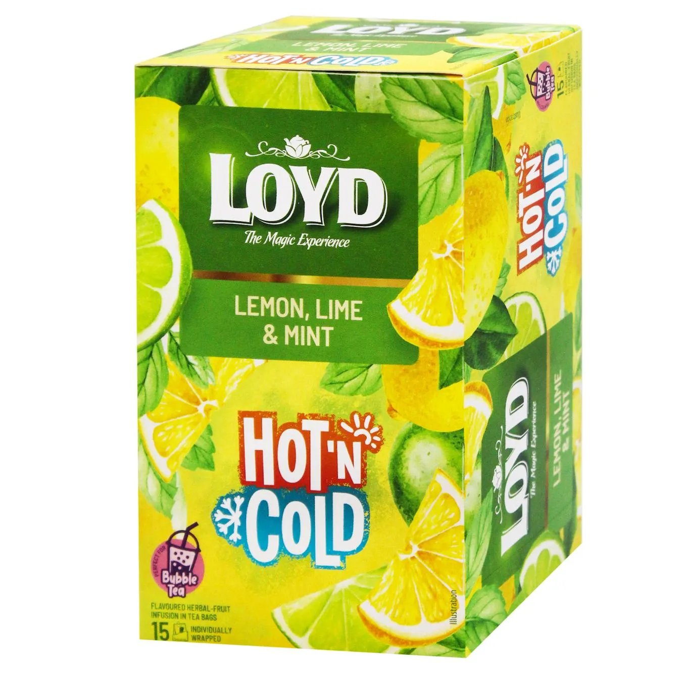 Чай фруктово-трав'яний Loyd Hot'N Cold М'ята-лимон-лайм 2г*15шт - Фото 1