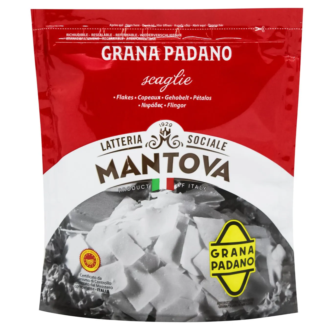 Сир Latteria Sociale Mantova Grana Padano пластівці 32% 10 місяців 125г - Фото 1