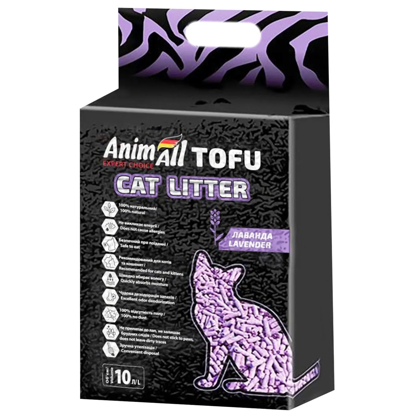 Наповнювач гігієнічний AnimAll для котів соєвий з ароматом лаванди 6л - Фото 1