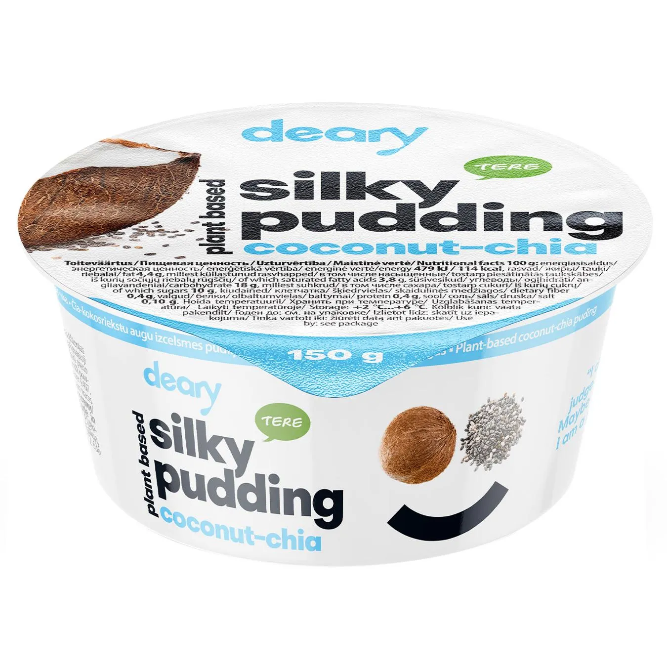 Пудинг рослинний Deary кокос чіа 150г - Фото 1