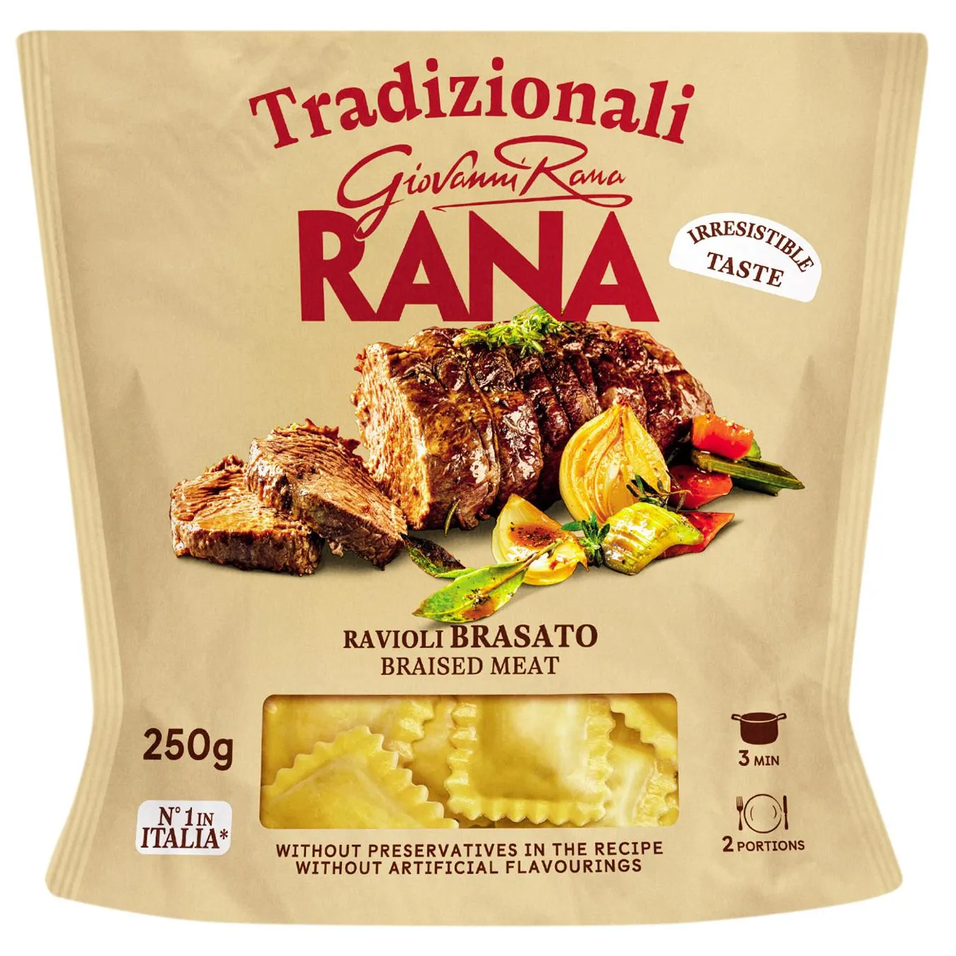 Равіолі Pastificio Rana з тушкованим м'ясом 250г - Фото 1