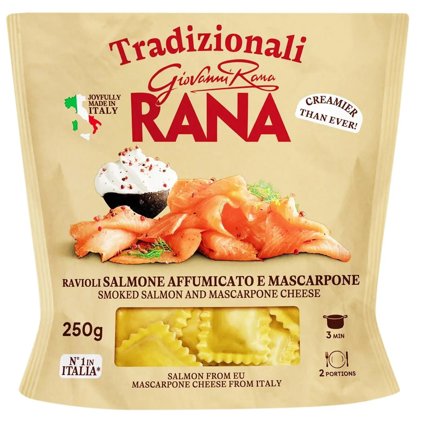 Равіолі Pastificio Rana з копченим лососем і маскарпоне 250г - Фото 1