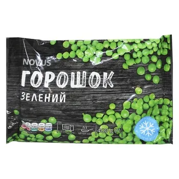 Горошок зелений Novus швидкозаморожений 400г - Photo 1