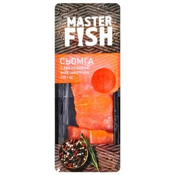 Сьомга Master Fish філе-шматки слабосолена 150г - Photo 1
