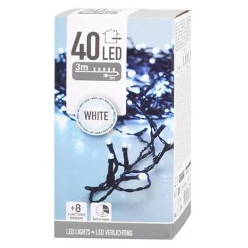 Гірлянда електрична Koopman зовнішня холодний білий 40 ламп 6м - Фото 1
