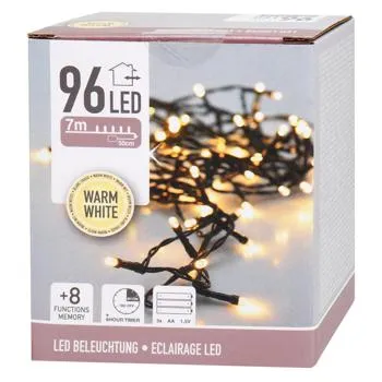 Гірлянда електрична Koopman зовнішня теплий білий 96 ламп 7,7м - Фото 1